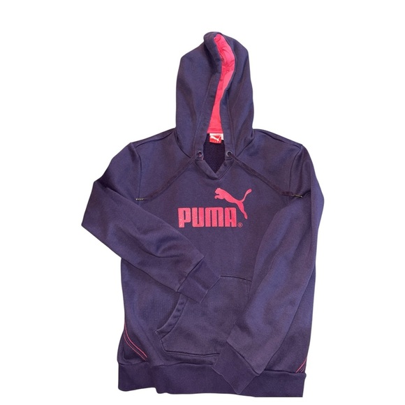 Puma Women's Purple Hoodie with Pink Accents - Picture 1 of 3